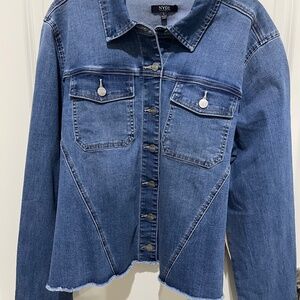 NYDJ women’s frayed hem denim jacket